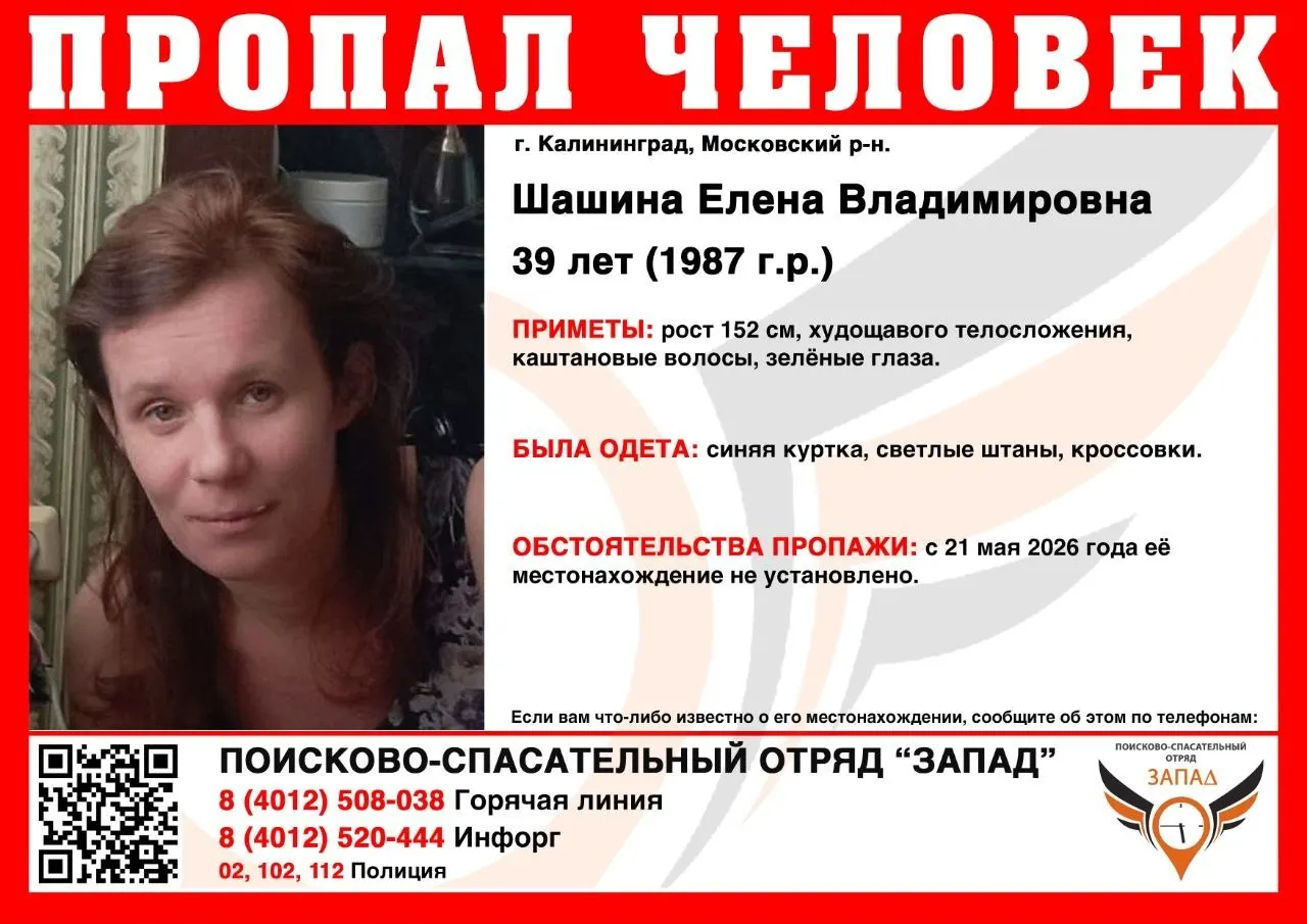 39-летняя Елена Шашина пропала около полугода назад; местонахождение неизвестно, ведутся поиски.