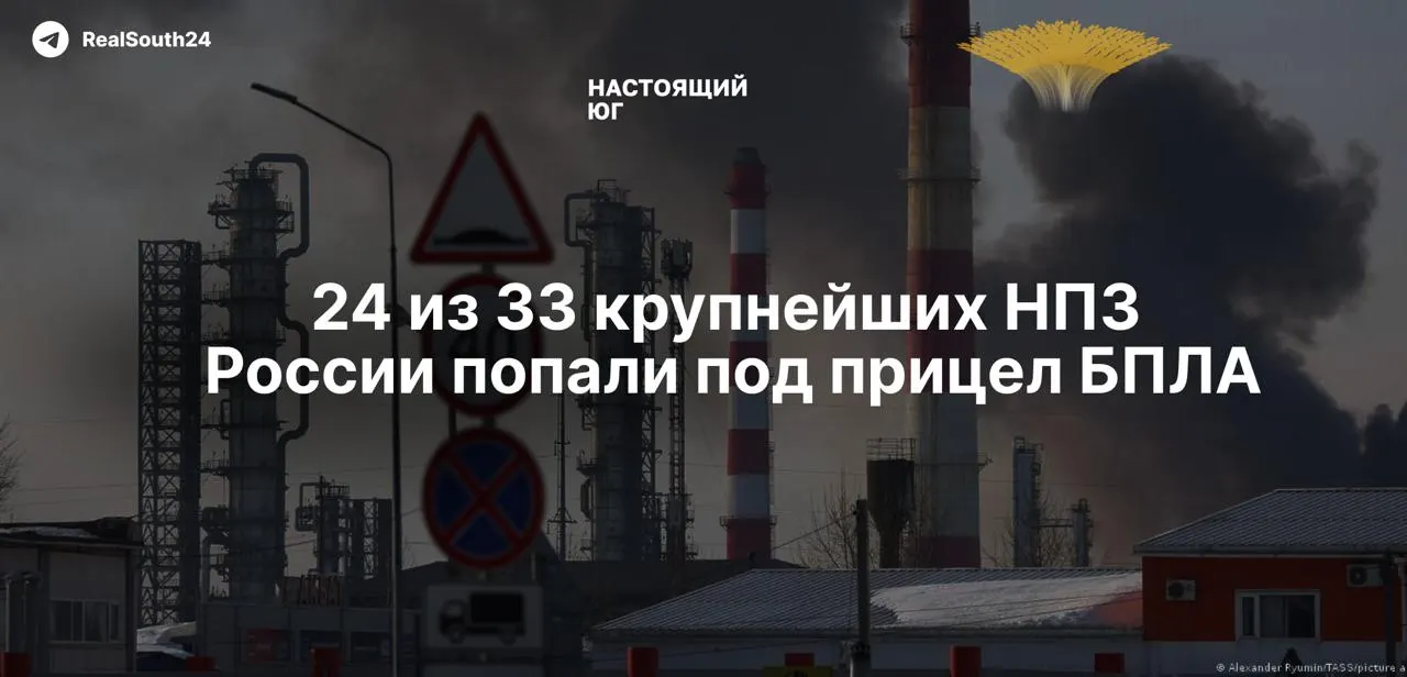 С начала полномасштабной войны по российским НПЗ нанесено не менее 158 ударов. Аналитики оценивают, что выведена из строя четверть перерабатывающих мощностей, объёмы переработки упали до уровня 2009 года, зафиксированы пожары и жертвы. Среди крупных заводов вне ударов остались только Омский и Ангарский НПЗ.