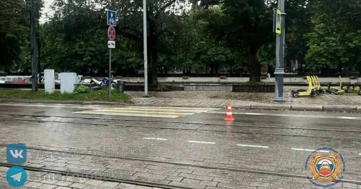 В&nbsp;Калининграде мотоциклист не&nbsp;удержал байк и&nbsp;госпитализирован