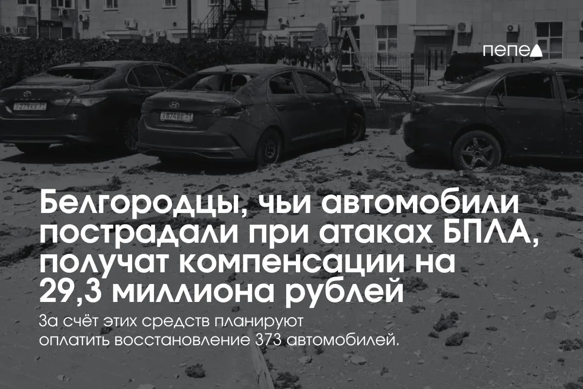 Власти региона выделили 29,3 млн рублей на выплаты владельцам 373 автомобилей, пострадавших при обстрелах и атаках беспилотников; в регионе создан новый фонд для продолжения компенсаций.