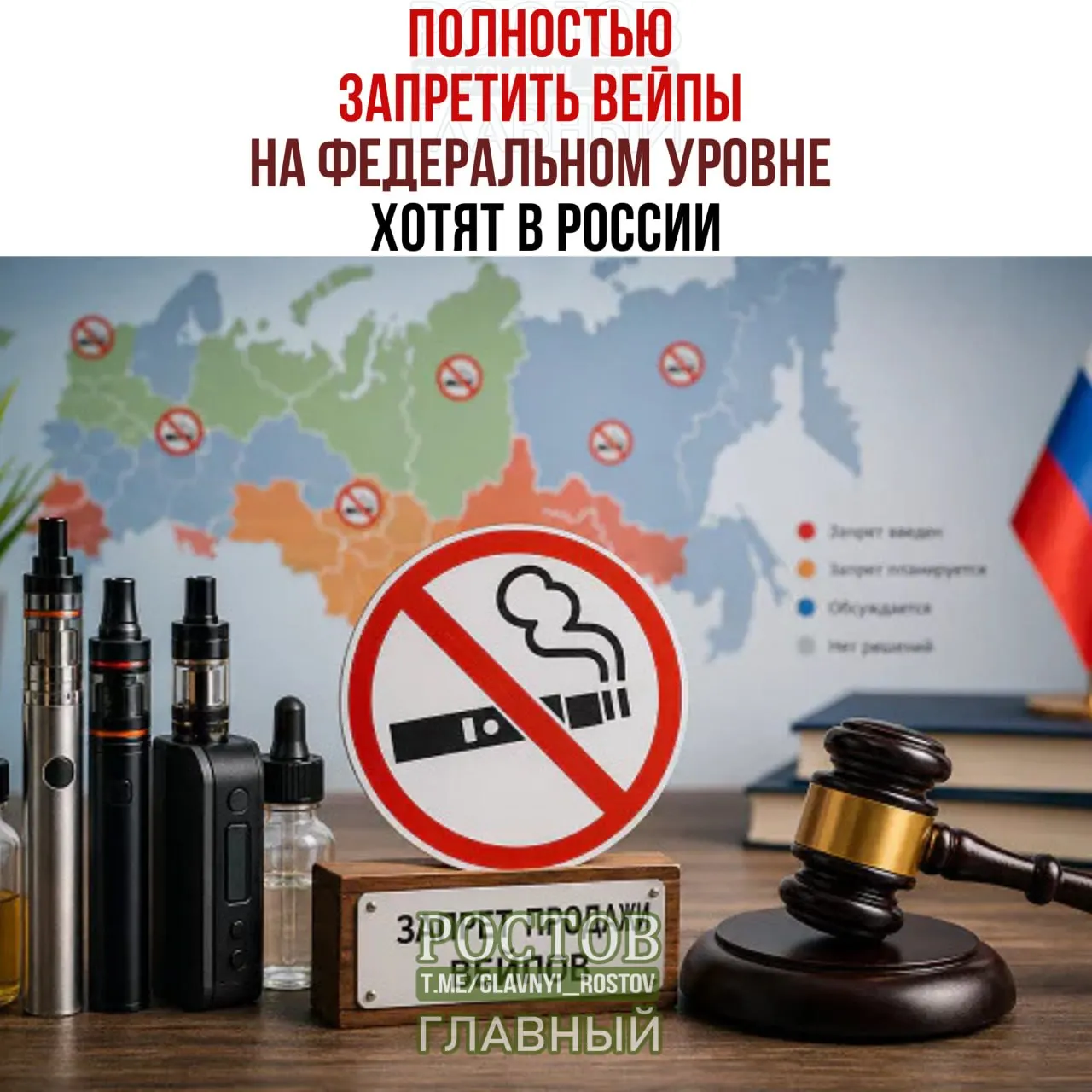 Инициатива о запрете производства и продажи вейпов на всероссийском уровне обсуждается властями; региональные запреты обсуждаются дополнительно, однако федеральный запрет пока не закреплён.